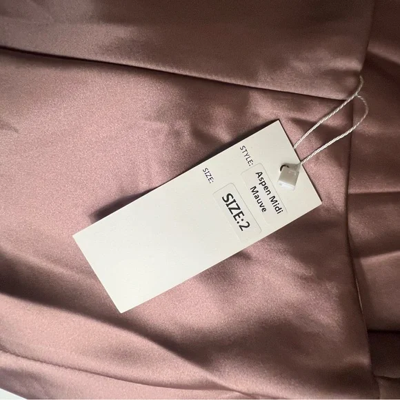 Aspen Midi Mauve Satin Dress - Picture 4 of 6